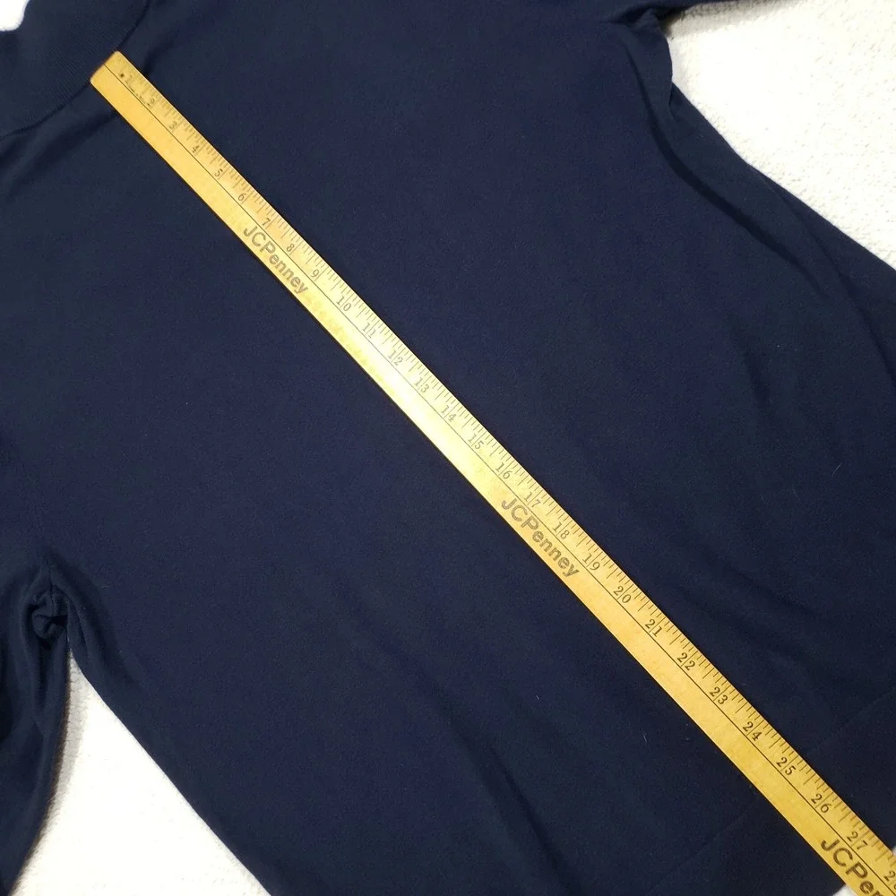 Banana Republic Sweater Mens XL Navy Blue Cotton Cashmere Quarter Zip Pullover